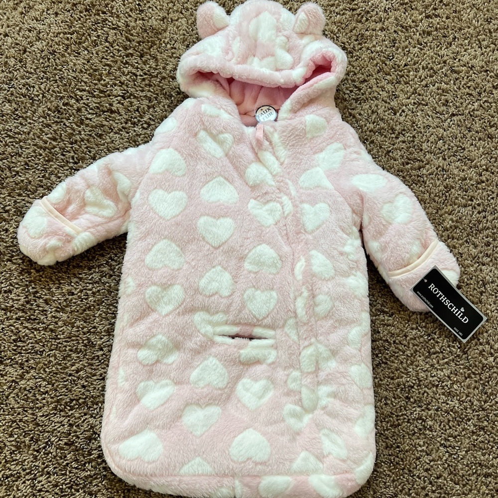 Rothschild Pink and White Heart Sleep Sack